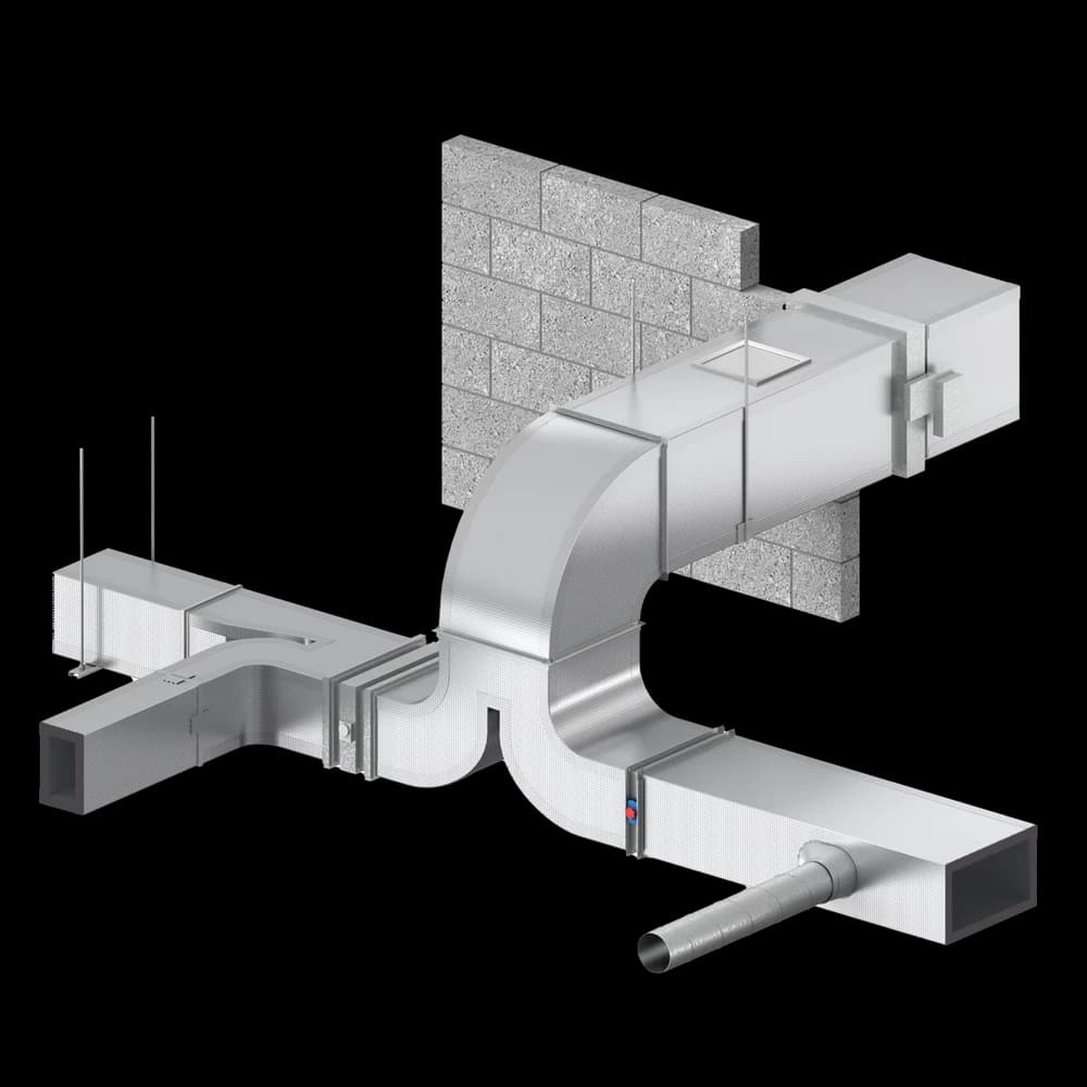 Kingspan KoolDuct 사전단열 덕트 시스템 3D 구성도
